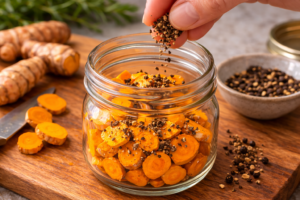 Add optional black pepper (slightly crushed)