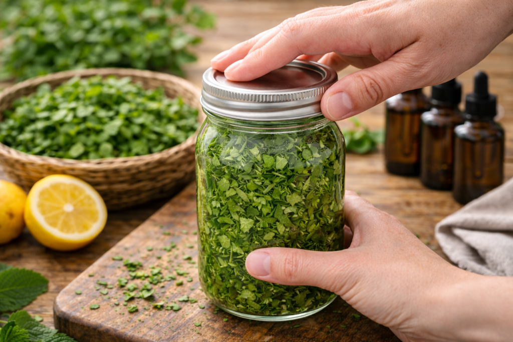 Seal the jar tightly.