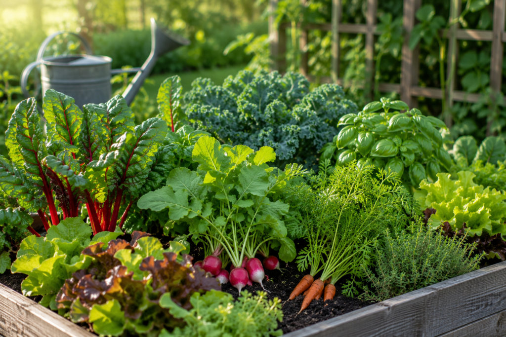 What to plant in July for a fall harvest in a raised vegetable garden